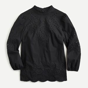 J. Crew openwork eyelet blouse